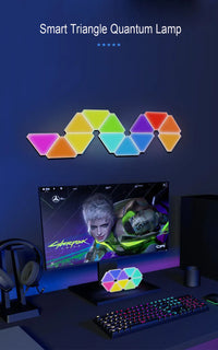 LED Triangular Quantum Lamp RGB Wall Lamp Smart Pickup Rhythm Background Light For Bedroom Bedside Night Light Office Decoration