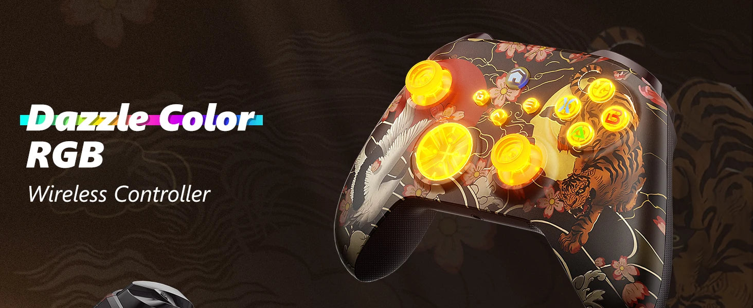 Controller For XBox One/Series S/X/PC Console Wireless Controllers Dual Vibration Hall Effect 6-Axis Gyro FUNC W/ RGB Gamepad