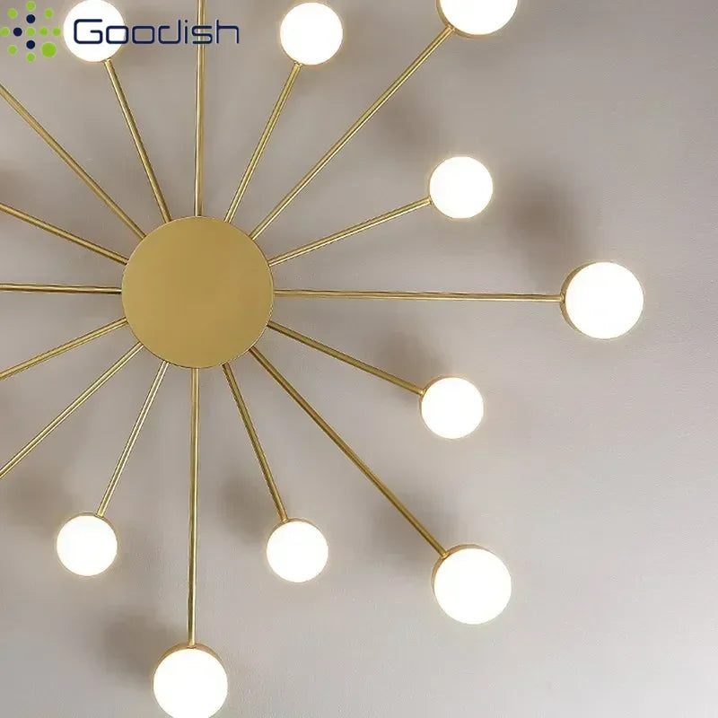 Modern Simplicity Sputtering luminescent Multi Head LED Home Ceiling Lights Painting Lamps for Living Room Decoration Chandelier