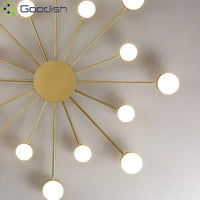 Modern Simplicity Sputtering luminescent Multi Head LED Home Ceiling Lights Painting Lamps for Living Room Decoration Chandelier