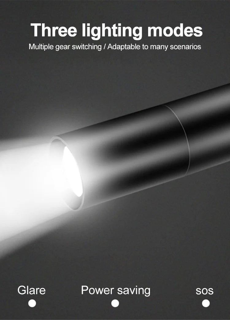Mini LED Torch Strong Light Flashlight Multi-Purpose Portable Self Defense Flashlight Powerful Light Torch With Usb Charging