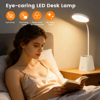 Kids Study LED Table Lamp Safe Touch Control Dimmable Led Light USB Power Gift for Children Warm/Natural White 5V Portable