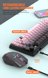 Dual-Mode 80 Keys Wireless Gaming Keyboard Combo,2.4G/BT5.1 Mechanical Keyboard Set With RGB Backlight For PC Laptop Office