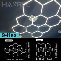 Barbershop Hair Salon Led Ceiling Light Hexagon Garage Light 110V/220V 14 Honeycomb Led Tube Lighting For Car Detailing Workshop