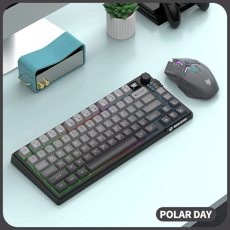 Dual-Mode 80 Keys Wireless Gaming Keyboard Combo,2.4G/BT5.1 Mechanical Keyboard Set With RGB Backlight For PC Laptop Office