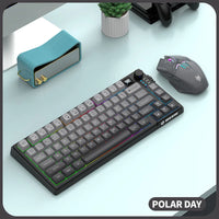 Dual-Mode 80 Keys Wireless Gaming Keyboard Combo,2.4G/BT5.1 Mechanical Keyboard Set With RGB Backlight For PC Laptop Office