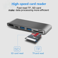 Type-C HUB Splitter 4K 30Hz USB C to HDMI-compatible Adapter PD 100W OTG Adapter USB 3.0 HUB for MacBook Pro Laptop