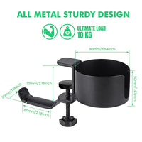 Desk Cup Holder Gaming Headset Holder Hanger Multi-function Stand Desktop Storage Bracket Coffee Mugs