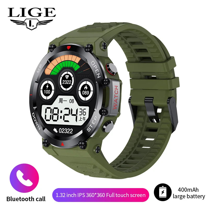 LIGE 2Smart Watch IP67 Waterproof Original Design For Men Bluetooth Call New Smartwatches Health Monitor With 100+ Sports Modes