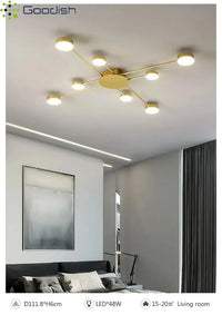 Modern Simplicity Sputtering luminescent Multi Head LED Home Ceiling Lights Painting Lamps for Living Room Decoration Chandelier