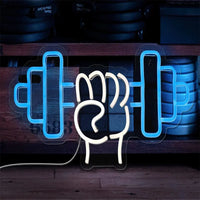 Barbell Fitness Gym Neon Sign Dumbbell LED Neon Ligh Wall Decoration For Workout Room Sport Club Weightlifting Christmas Gift