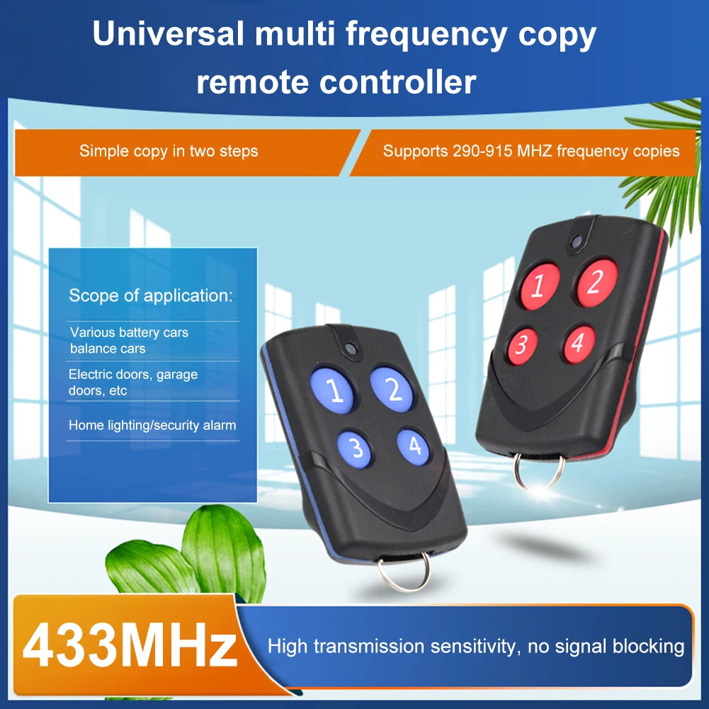 Universal Remote Control Copy Duplicator Automatic Cloning 433/868MHz Multifrequency Remote Control for Garage Gate Door