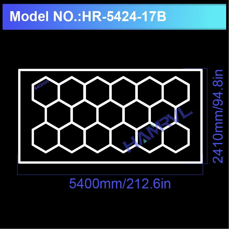 Barbershop Hair Salon Led Ceiling Light Hexagon Garage Light 110V/220V 14 Honeycomb Led Tube Lighting For Car Detailing Workshop