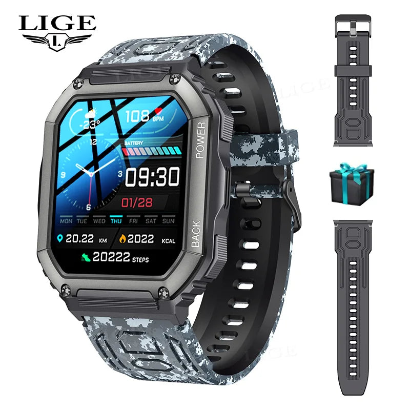 LIGE 2Smart Watch IP67 Waterproof Original Design For Men Bluetooth Call New Smartwatches Health Monitor With 100+ Sports Modes