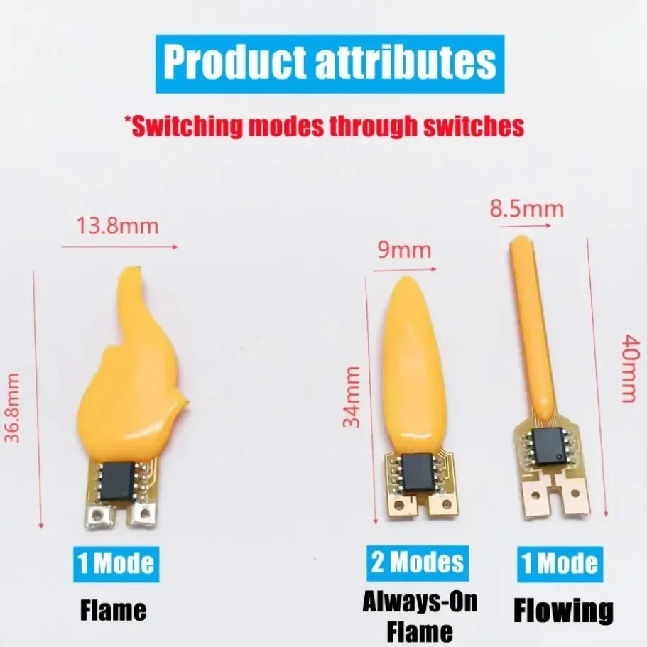 DC3V LED Flame Filament Flash Flowing Candles Edison Bulb LED Filament Diode Birthday Party Decoration Light Accessories For DIY