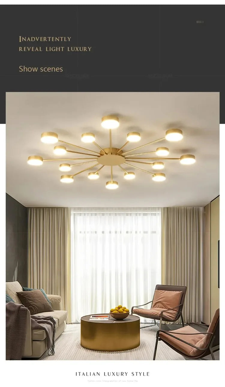 Modern Simplicity Sputtering luminescent Multi Head LED Home Ceiling Lights Painting Lamps for Living Room Decoration Chandelier