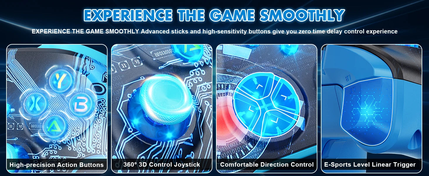 Controller For XBox One/Series S/X/PC Console Wireless Controllers Dual Vibration Hall Effect 6-Axis Gyro FUNC W/ RGB Gamepad