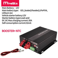 12V DC to DC 30A smart Charger with Booster support Bluetooth app lithium battery Fully automatic charging temperature Charger