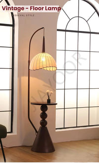 Living Room Floor Lamp French Antique Style Wabi Sabi Style Fire New Chinese Retro Bedside Lamp Shelf Light 2024 New