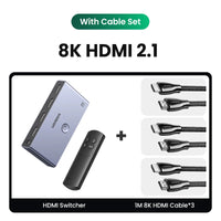 UGREEN HDMI 2.1 2.0 8K Switch 3 in 1 Out with Remote Control 8K@60Hz, 4K@120Hz Converter Splitter Switcher For Xbox PS5 Monitors