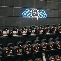 Barbell Fitness Gym Neon Sign Dumbbell LED Neon Ligh Wall Decoration For Workout Room Sport Club Weightlifting Christmas Gift