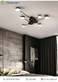 Modern Simplicity Sputtering luminescent Multi Head LED Home Ceiling Lights Painting Lamps for Living Room Decoration Chandelier