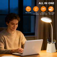 Kids Study LED Table Lamp Safe Touch Control Dimmable Led Light USB Power Gift for Children Warm/Natural White 5V Portable