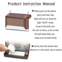 1~20PCS Solar Deck Light Outdoor IP65 Waterproof Solar Power Garden Lamps for Railing Stairs Step Fence Yard Patio Pathway