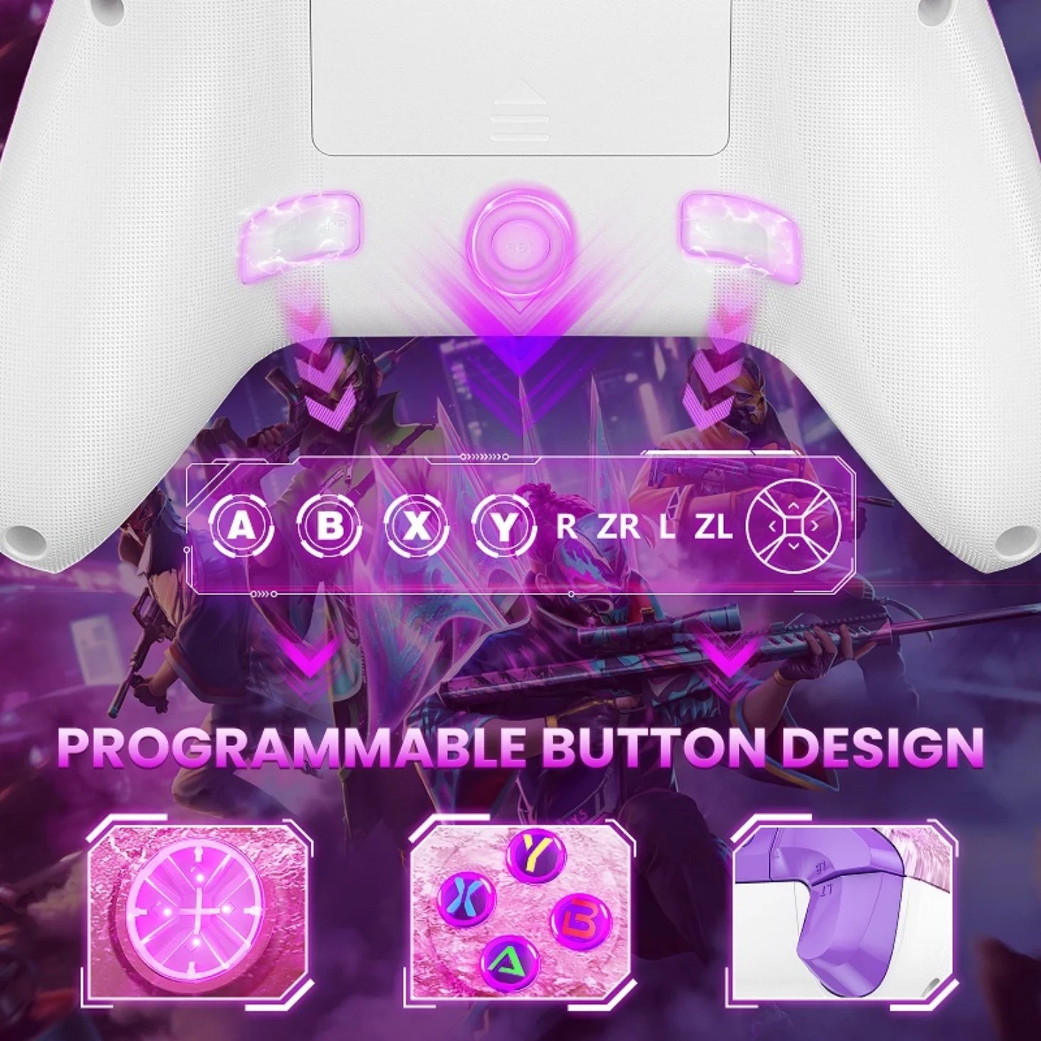 Controller For XBox One/Series S/X/PC Console Wireless Controllers Dual Vibration Hall Effect 6-Axis Gyro FUNC W/ RGB Gamepad