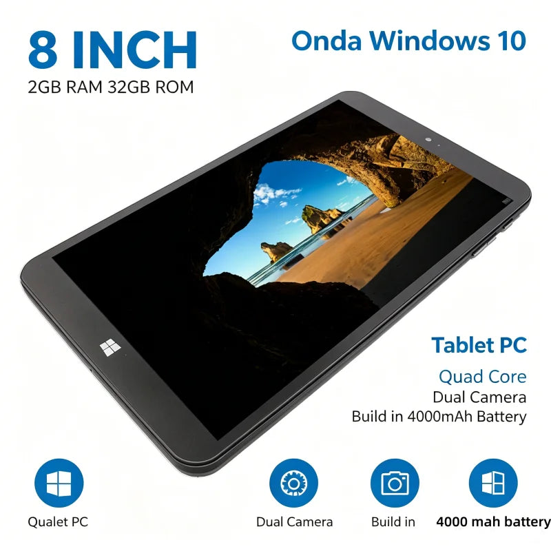 8 INCH 8GB RAM 128GB ROM AR2 Windows 10 Tablet 1280*800  IPS Screen Z8300 1.33GHz  Quad Core Intel HD Graphic Dual Cameras