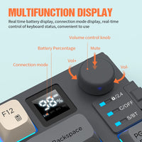 Dual-Mode 80 Keys Wireless Gaming Keyboard Combo,2.4G/BT5.1 Mechanical Keyboard Set With RGB Backlight For PC Laptop Office