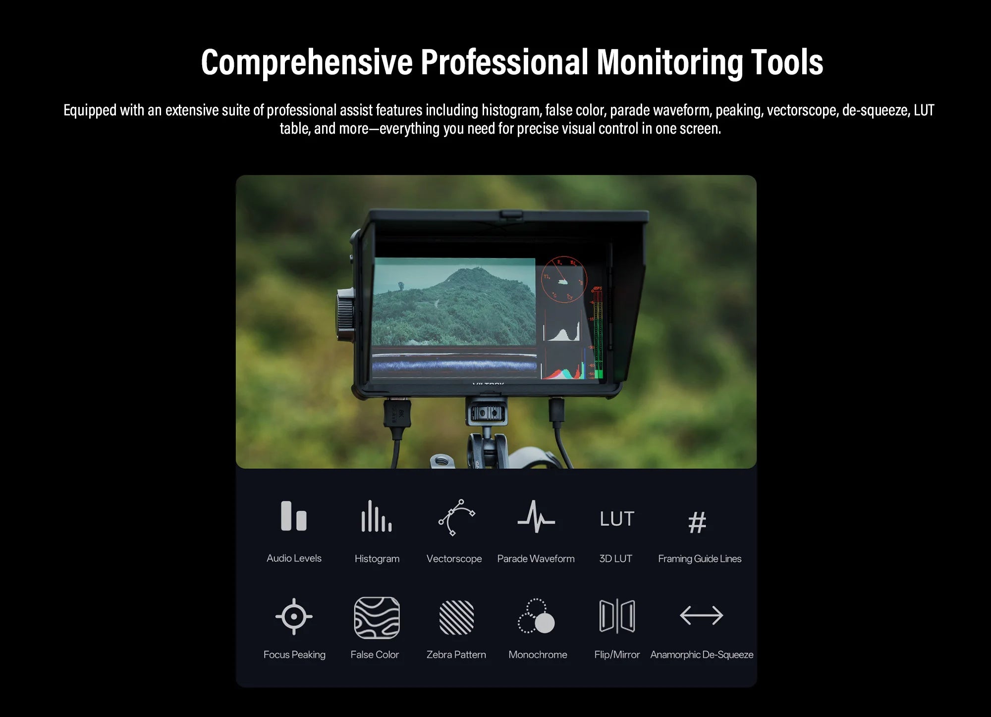 Viltrox DC-A1 7 Inch 2800nit Profissional 4K Monitor For Photography Vlogging Filmmaking TV Creating Touch Screen Monitor