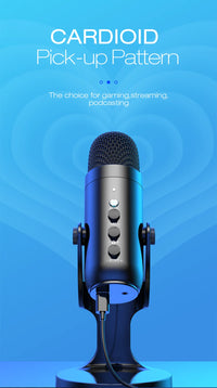 Haomuren USB Microphone for PC Mac Gaming Recording Streaming Podcast,Computer Condenser Mic with Phone Adapter Headphone Output