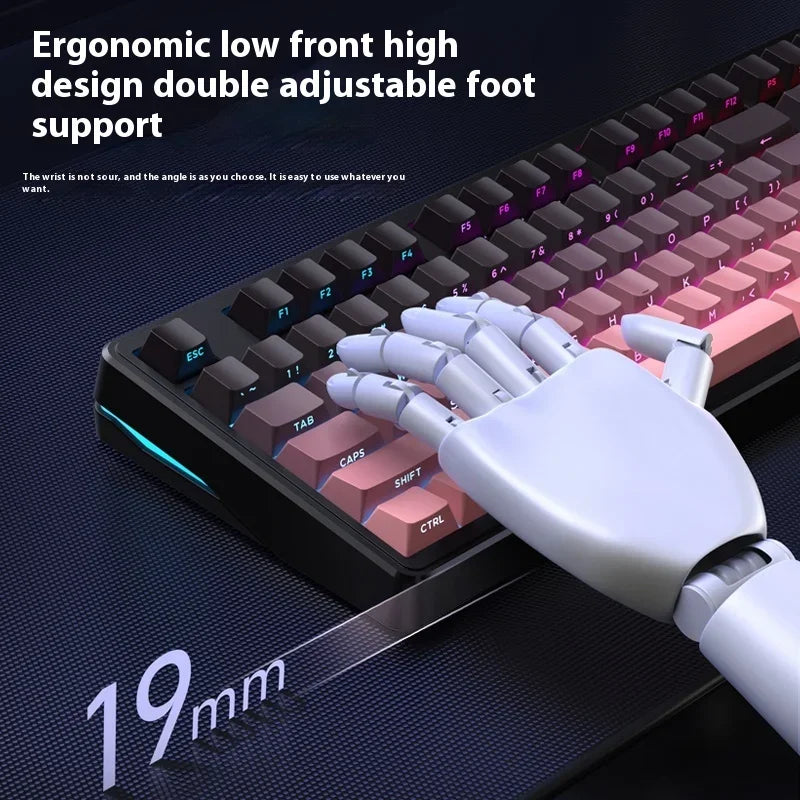 Riccks RS8 V2 Wireless Gaming Mechanical Keyboard Bluetooth 2.4G Wired 8000mAh RGB Hotswap Support QMK-VIA Keyboard for pc Gamer
