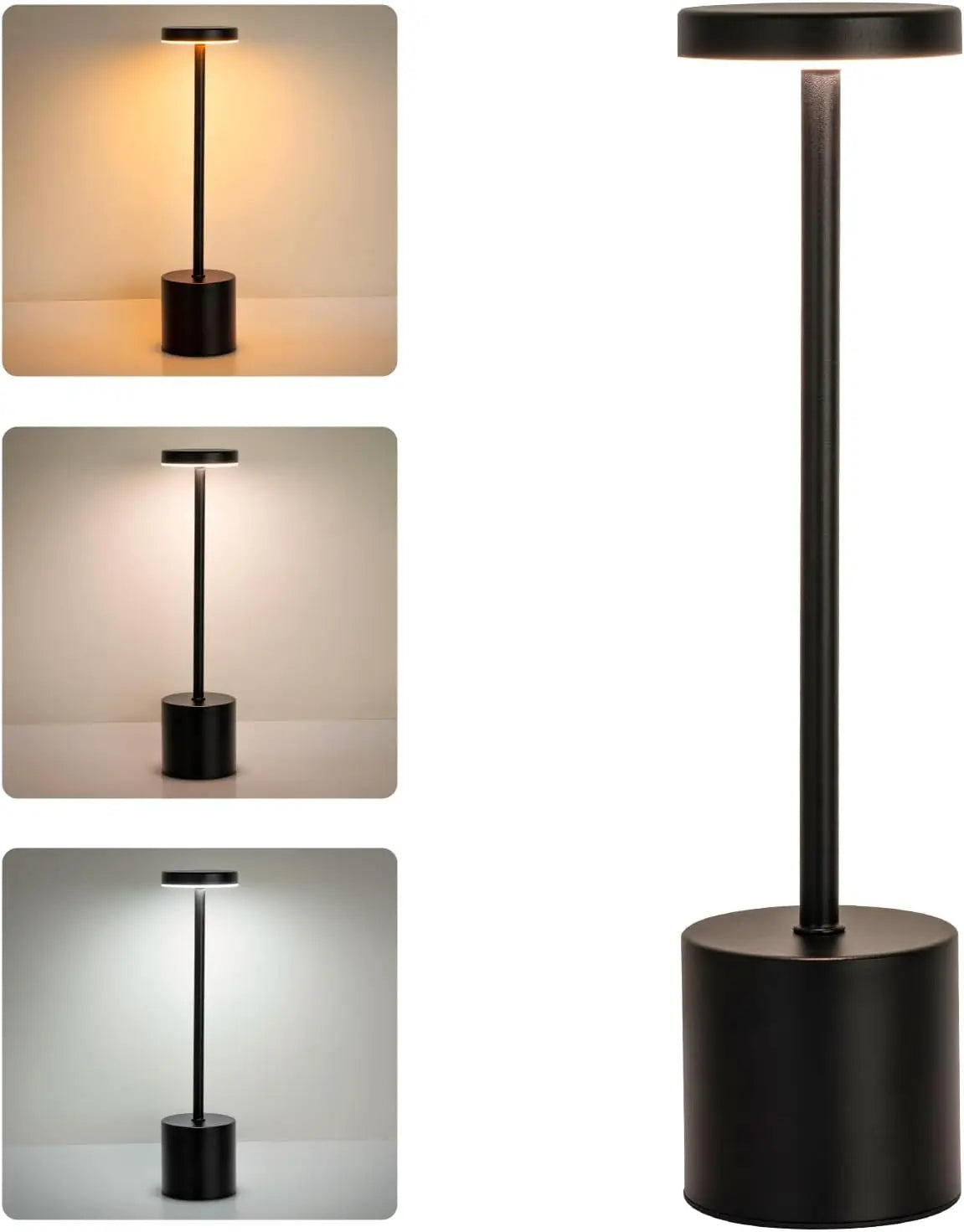 LED Table Lamp Touch Sensor Rechargeable Desktop Night Light Wireless Reading Lamp for Restaurant Hotel Bar Bedroom Decor Light