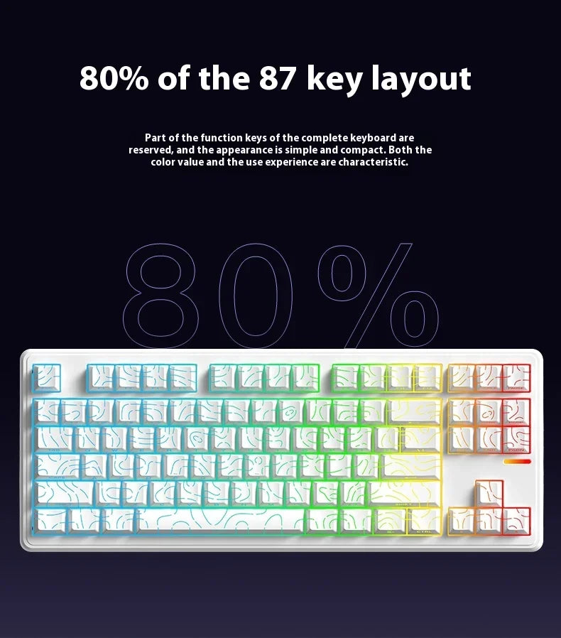 Riccks RS8 V2 Wireless Gaming Mechanical Keyboard Bluetooth 2.4G Wired 8000mAh RGB Hotswap Support QMK-VIA Keyboard for pc Gamer