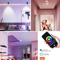 Tuya Smart Life COB RGBCCT 2700K-6500K Foldable Downlight Zigbee Ceiling Dimmable Spotlight,Work with Alexa/Google