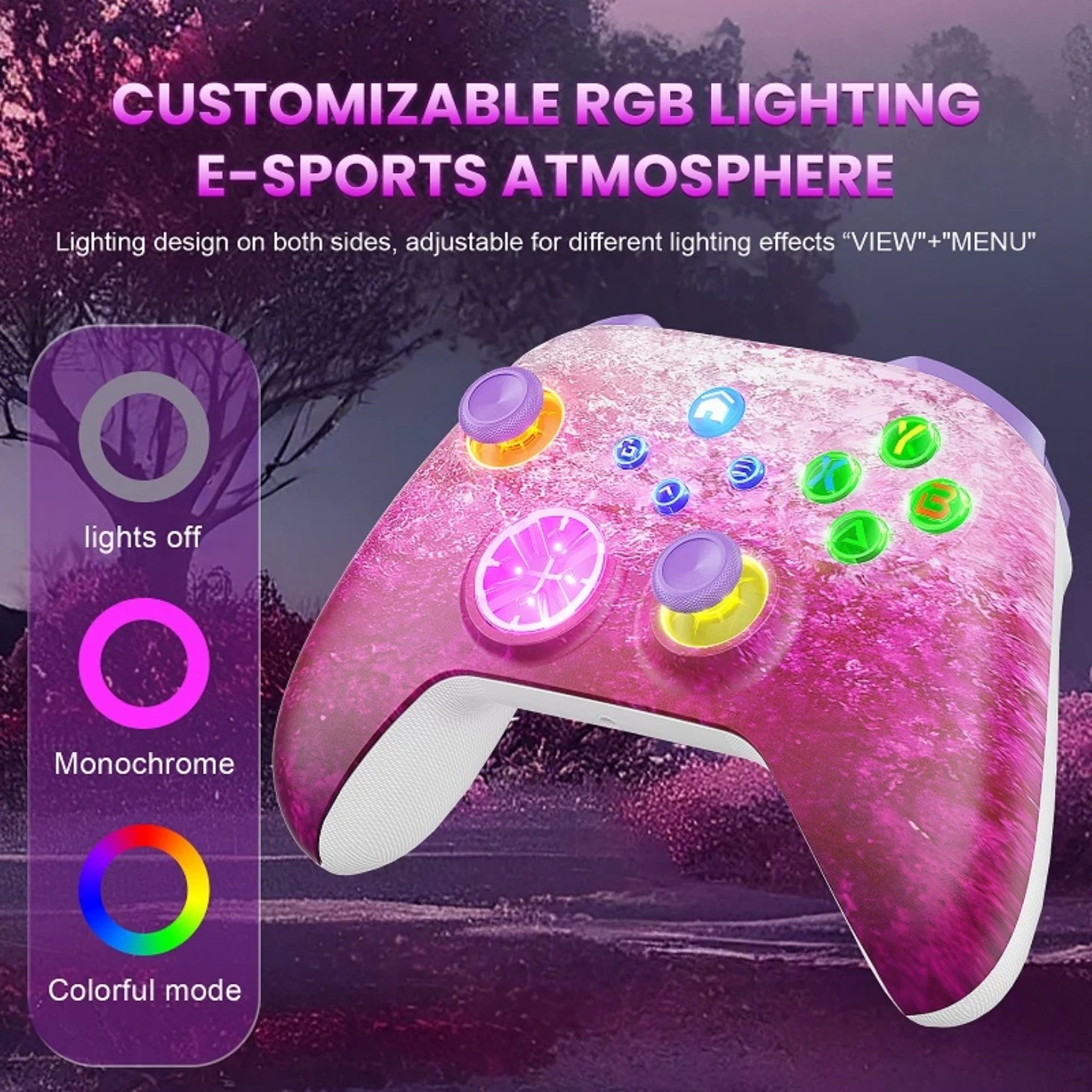 Controller For XBox One/Series S/X/PC Console Wireless Controllers Dual Vibration Hall Effect 6-Axis Gyro FUNC W/ RGB Gamepad