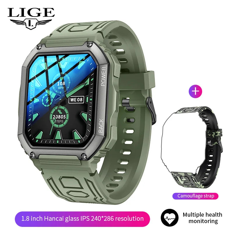 LIGE 2Smart Watch IP67 Waterproof Original Design For Men Bluetooth Call New Smartwatches Health Monitor With 100+ Sports Modes