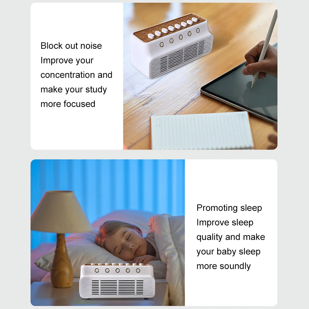 Portable White Noise Bluetooth Speaker Nature Sound Sleep Aid Music Box Wireless Stereo MP3 Music Player Support Timed Shutdown