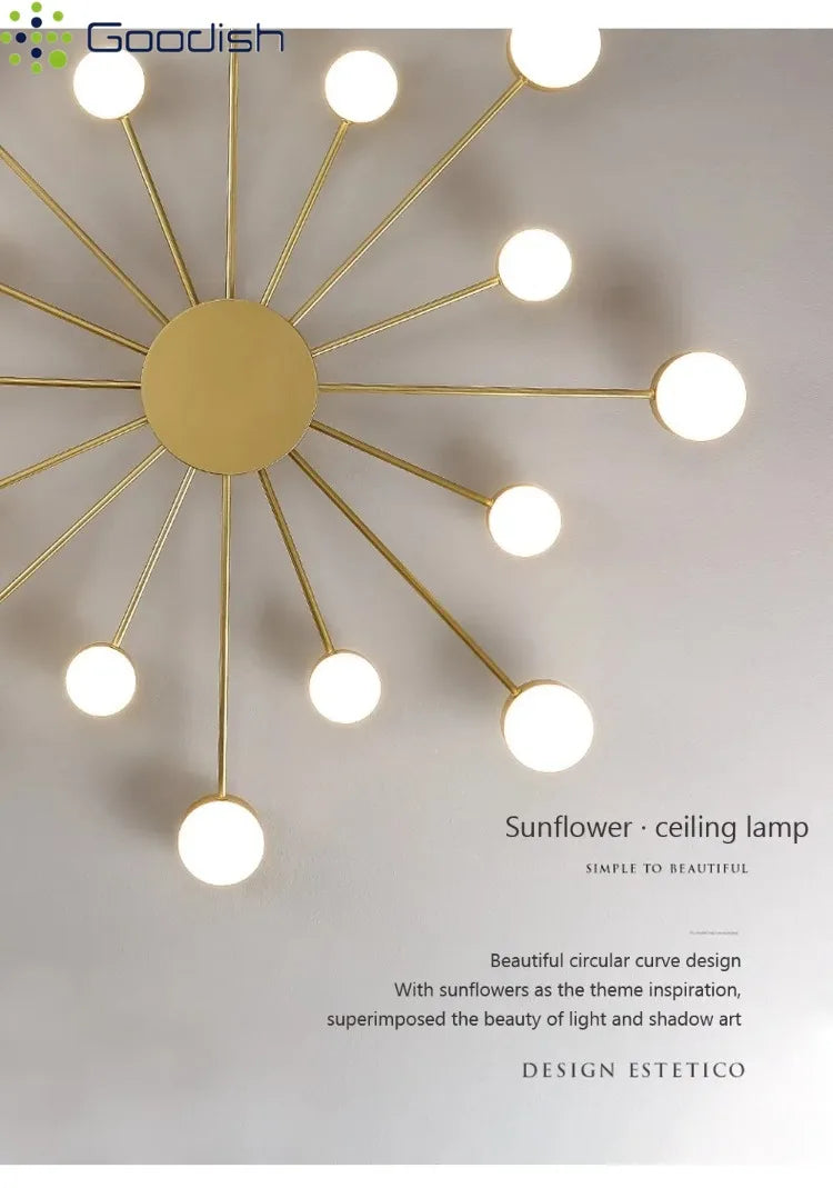 Modern Simplicity Sputtering luminescent Multi Head LED Home Ceiling Lights Painting Lamps for Living Room Decoration Chandelier