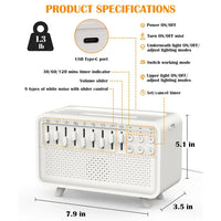 Portable White Noise Bluetooth Speaker Nature Sound Sleep Aid Music Box Wireless Stereo MP3 Music Player Support Timed Shutdown