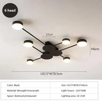 Modern Simplicity Sputtering luminescent Multi Head LED Home Ceiling Lights Painting Lamps for Living Room Decoration Chandelier