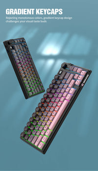 Dual-Mode 80 Keys Wireless Gaming Keyboard Combo,2.4G/BT5.1 Mechanical Keyboard Set With RGB Backlight For PC Laptop Office