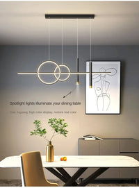 Modern Dining Room Pendant Lamp Nordic LED Ceiling Chandelier Light Luxury Minimalist Restaurant Tables Bar Counter Hanging Lamp
