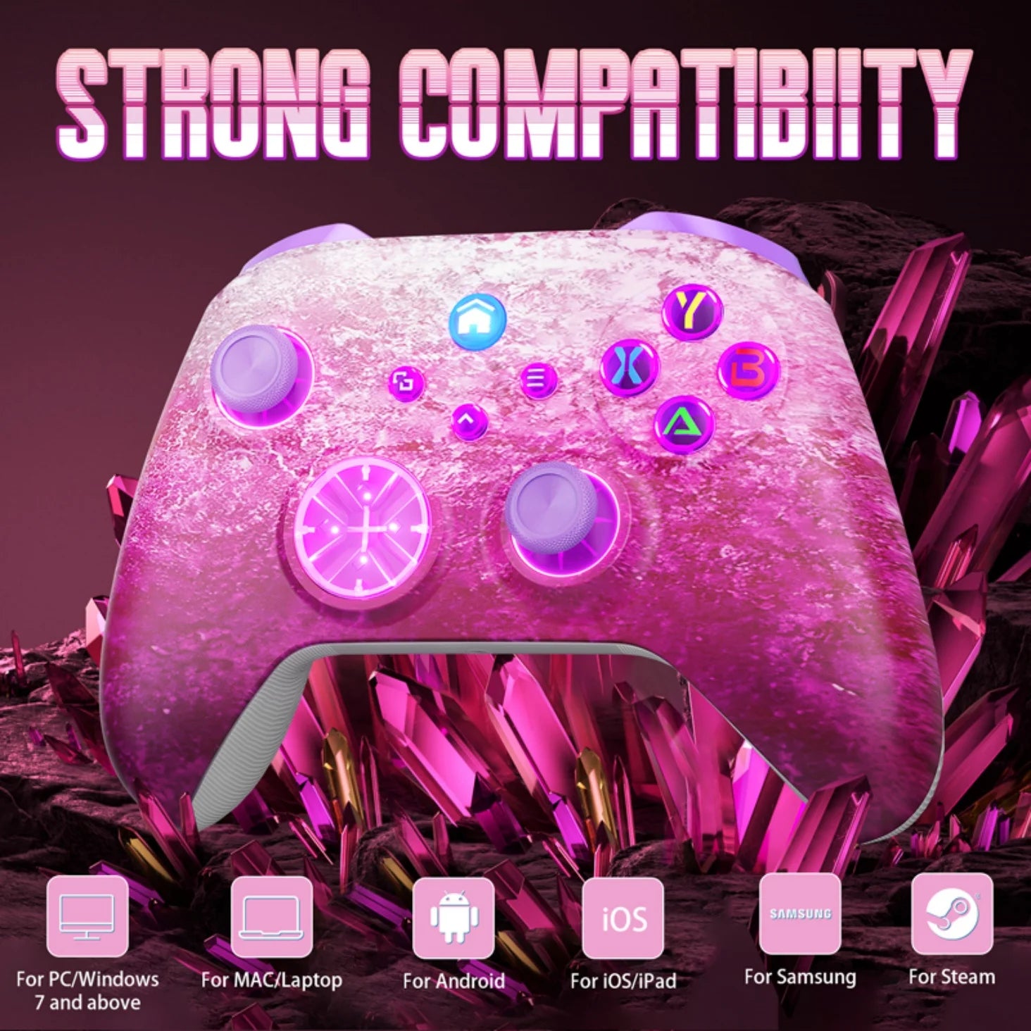 Controller For XBox One/Series S/X/PC Console Wireless Controllers Dual Vibration Hall Effect 6-Axis Gyro FUNC W/ RGB Gamepad