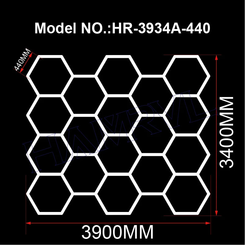 Barbershop Hair Salon Led Ceiling Light Hexagon Garage Light 110V/220V 14 Honeycomb Led Tube Lighting For Car Detailing Workshop