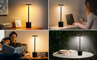 LED Table Lamp Touch Sensor Rechargeable Desktop Night Light Wireless Reading Lamp for Restaurant Hotel Bar Bedroom Decor Light
