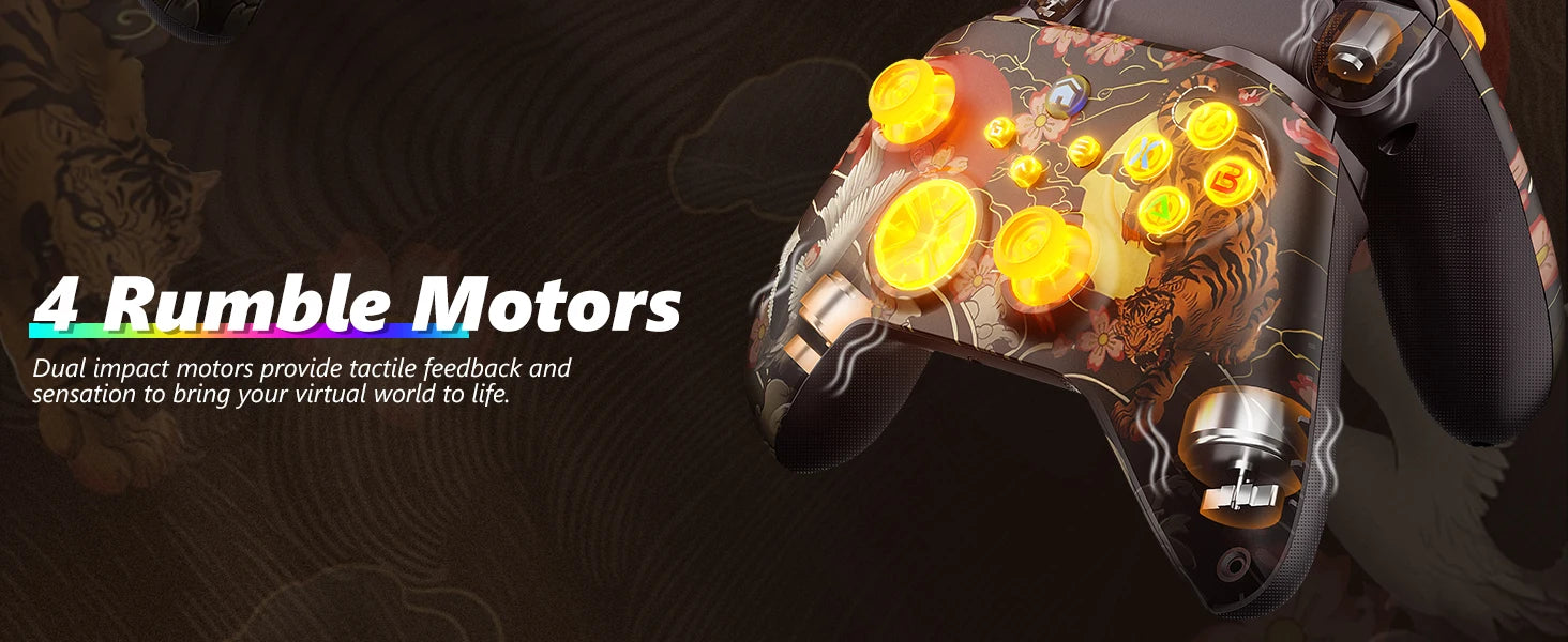 Controller For XBox One/Series S/X/PC Console Wireless Controllers Dual Vibration Hall Effect 6-Axis Gyro FUNC W/ RGB Gamepad