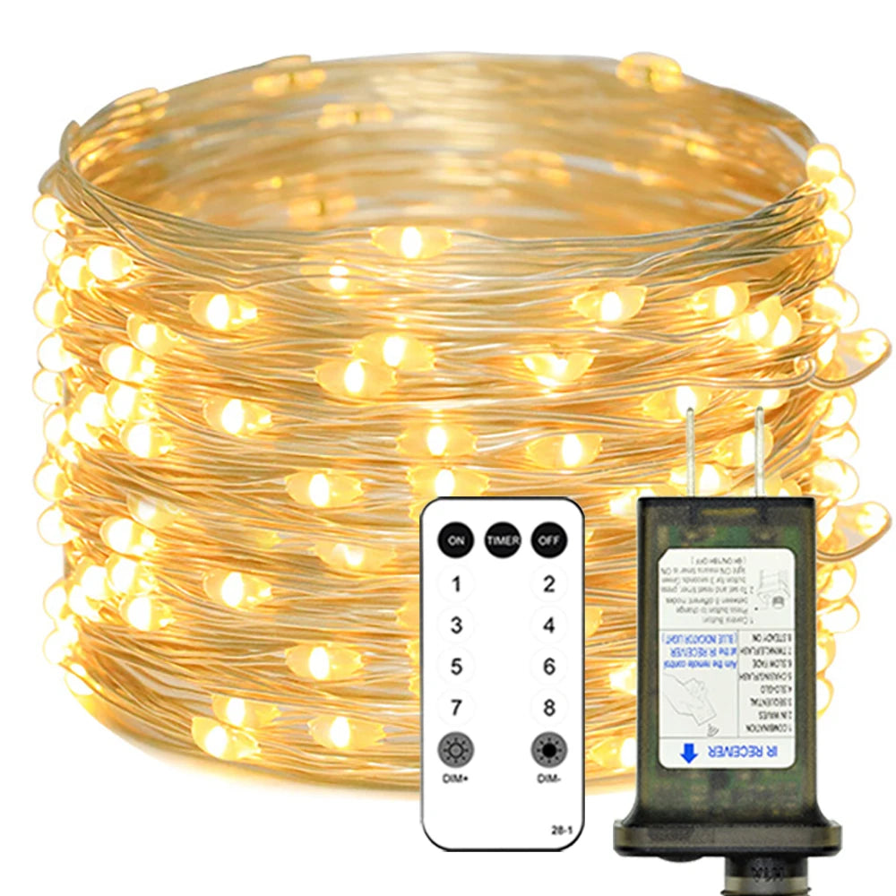 50M 100M LED Fairy Lights Outdoor Waterproof Bendable Indoor String Light for Christmas Home Garden Party Wedding Decoration